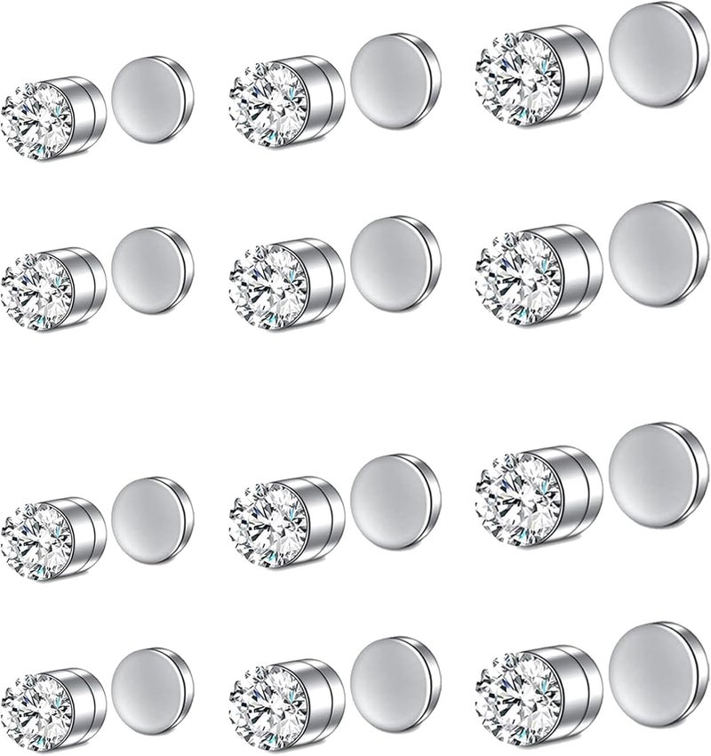 VitaCool Store Fake Nose Ring Hoop Fake Nose Stud Magnetic Septum Nose Ring Stud Stainless Steel CZ Fake Nose Piercing Stud Faux Nose Ear Lip Cuffs Non Pierced Jewelry for Women Men - Image 1